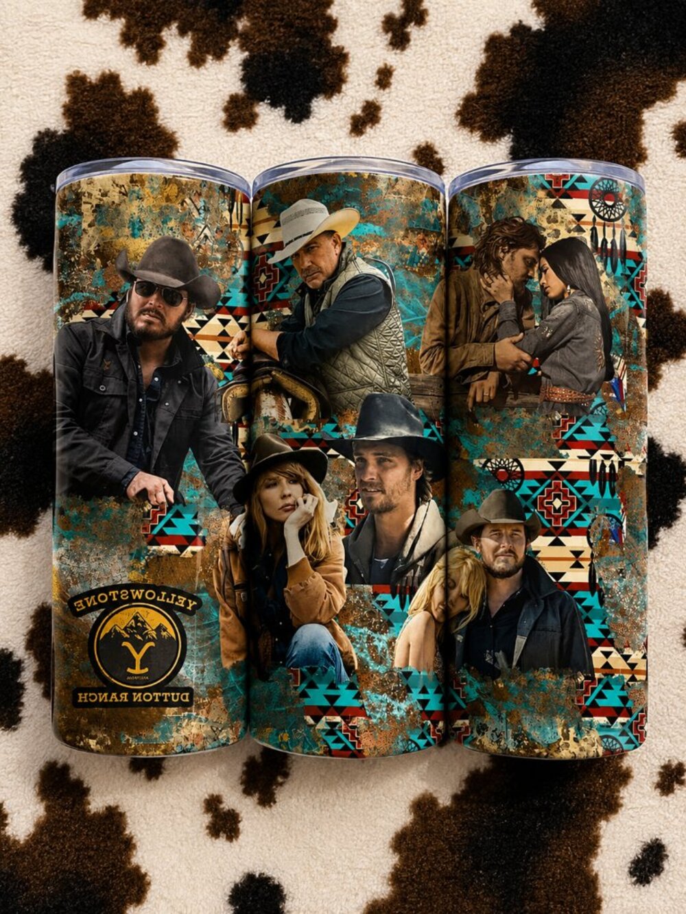 Yellowstone Collage Custom 20oz Skinny Tumbler Insulated Cup